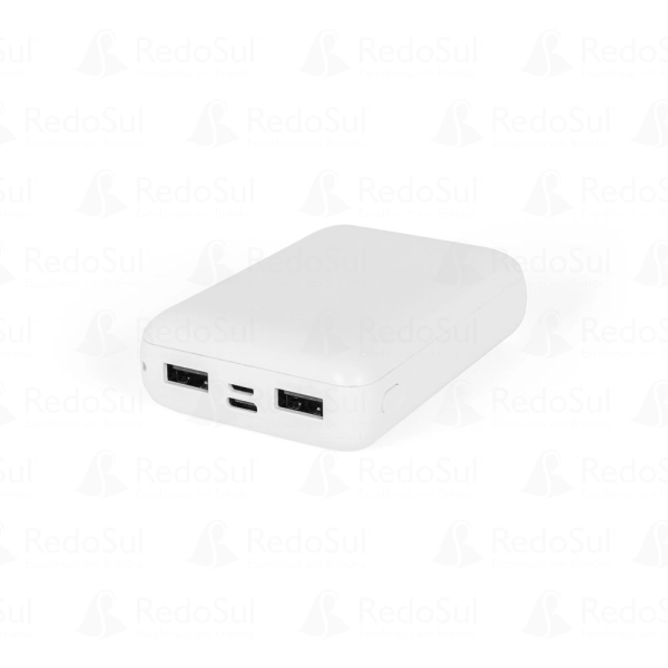 Bateria portátil personalizada em ABS reciclado e capacidade de 10 mil mAh